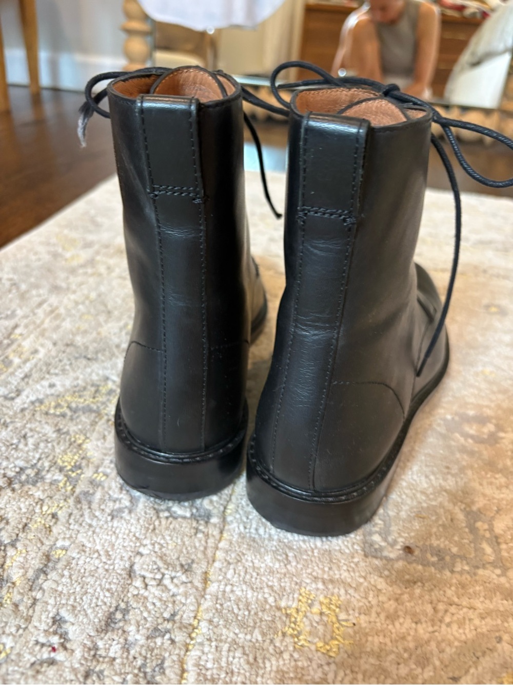 Madewell Black Leather Combat Boots - Picture 4 of 8